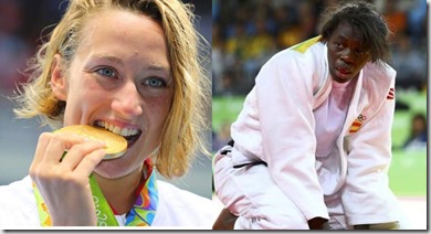 Mireia Belmonte y María Bernabéu, fotos Efe y Reuters